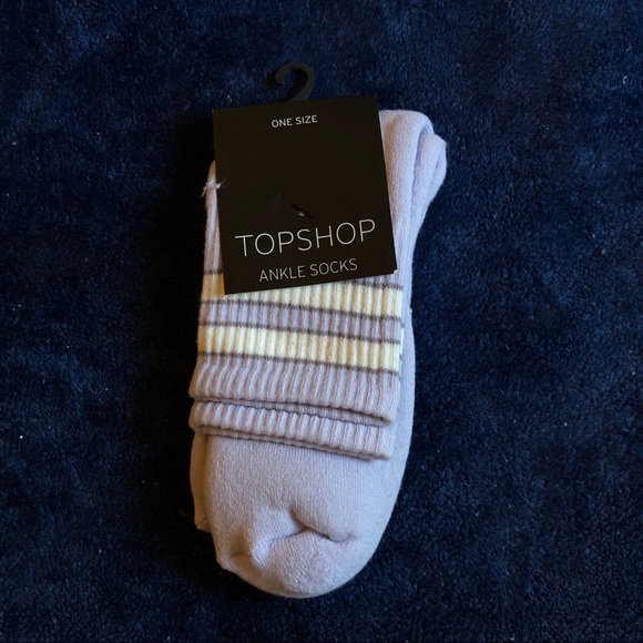 SOLD! Topshop Purple Striped Sporty Ankle Tube Socks - Picture 2 of 6